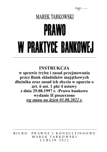 Procedury określające zasady i tryb przejmowania przez bank składników majątkowych dłużnika