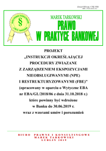 Zasady polityki, w zakresie zarządzania ekspozycjami nieobsługiwanymi (NPE) i restrukturyzowanymi (FBE)